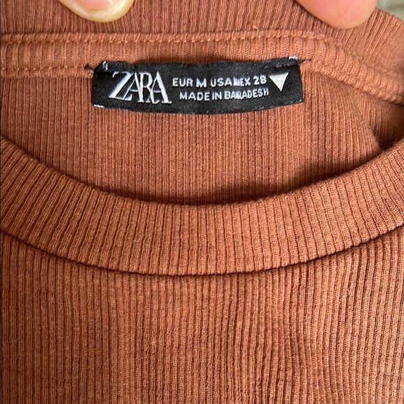 Zara Brown Tank Top with Side Tie Detail - Picture 6 of 7